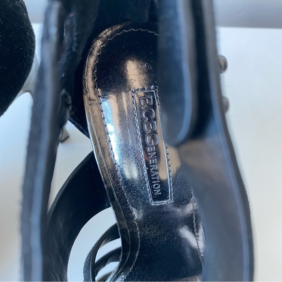 NWOT💥BCBGenration high heel high top sandals. Size5,5. Black silver leather - Picture 6 of 7